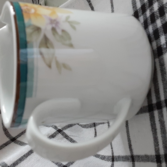 Christopher Stuart Fine China Tranquility Lidded Sugar Creamer Y0237 Teal Yellow - Picture 13 of 16